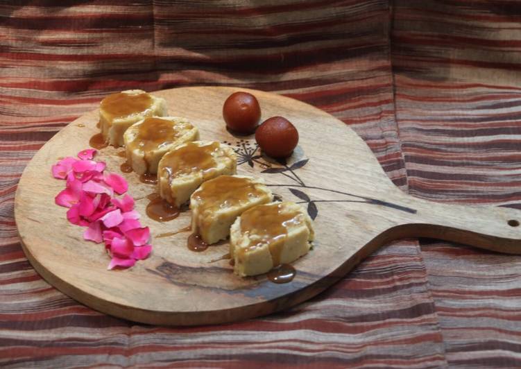 Recipe of Perfect Gulab Jamun Caramel Swiss Roll