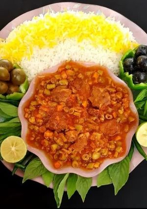 عکسی از دستور خورشت لوبیا سبز با هویج