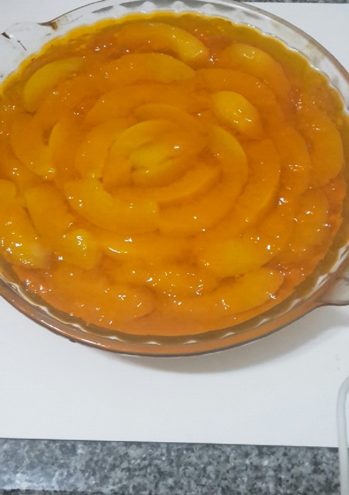 Una foto de Postre de vainillas, flan y gelatina