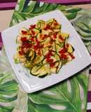 Zucchinischleifen - mit Koriander als Salat