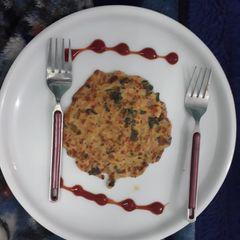 A picture of Egg wheat flour chilla.