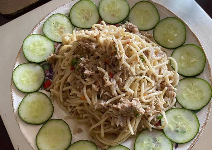 Cara Gampang Membuat Spageti tuna, Lezat