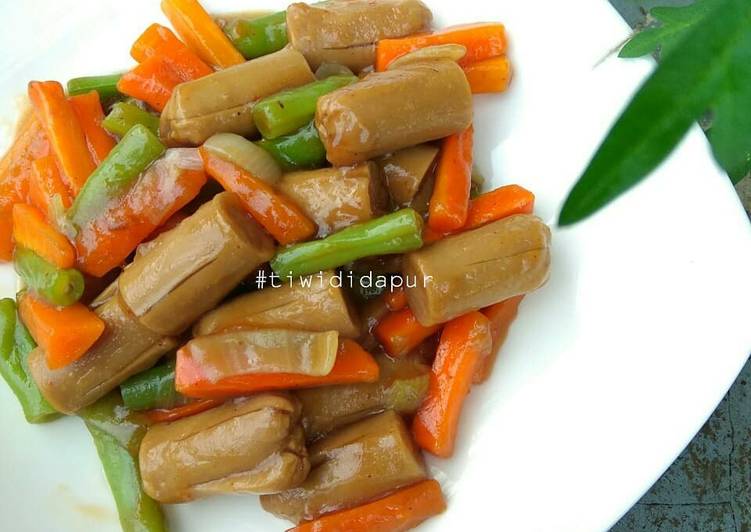 Tumis sosis sayur teriyaki