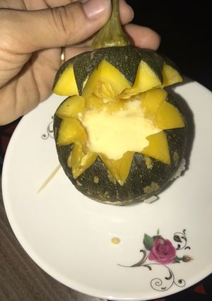 Hình của món Bánh flan bí đỏ cho bé.