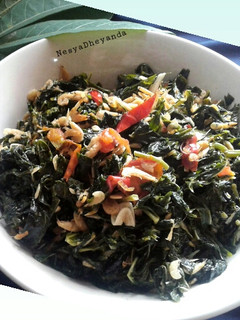 Foto resep Tumis daun singkong+rebon