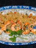 Garlic Shrimp with Bell Pepper Cauliflower Rice (Keto, Jon Style)