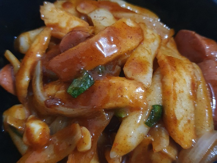 Resep Spicy Tteokboki Kenyal takaran sendok yang Menggugah Selera