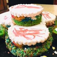 A picture of Colorful HOLI Eggless cake#themechallenge.