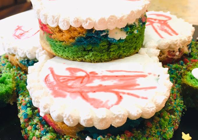 Happy Holi Fresh Cake With Rainbow Icing - DP Saini Florist