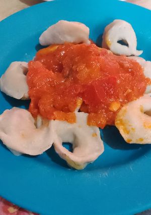 Una foto de Capeleti relleno con acelga, y salsa 😍 👌