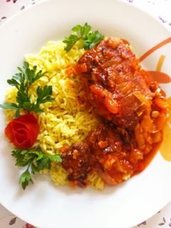 Lecsós karaj, mangalica kolbásszal recept fotója