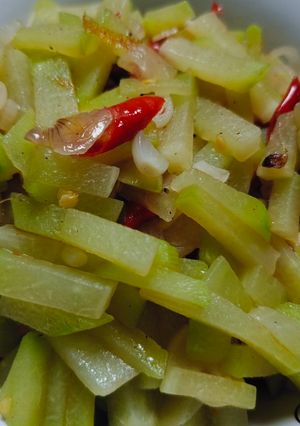 Foto resep Tumis labu siam udang praktis