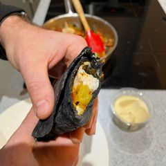 A picture of Chorizo Chicken wraps.