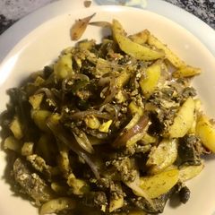 A picture of Stir Fried Irish Potatoes and Liver.