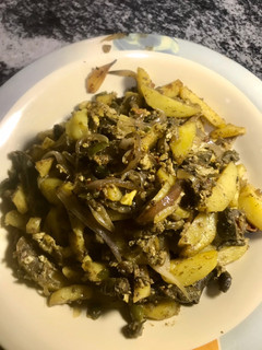 A picture of Stir Fried Irish Potatoes and Liver.