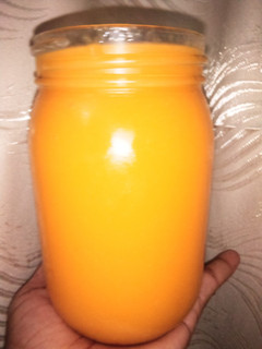 A picture of Pineapple nd pawpaw smoothie.