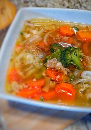 A picture of (INSTAPOT RECIPE) BEEF SOUP AND VEGGIES KID'S FAVOURITE.