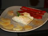 Bacalao con pimientos asados