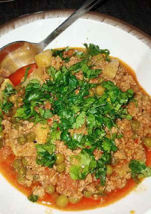 A picture of Qeema alu matar.