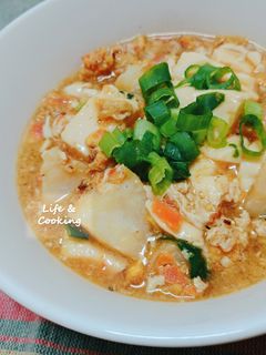【家常菜】干貝豆腐羹 的食譜成品照片