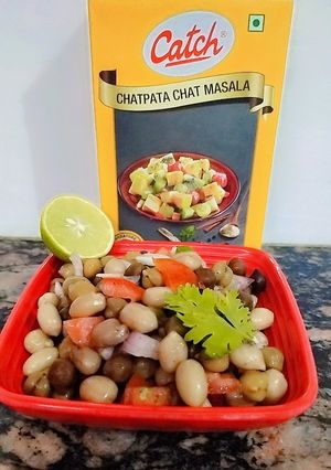 A picture of Black chana peanut salad.