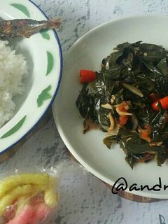 Foto resep Tumis Teri Daun Singkong