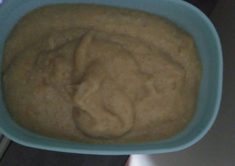 Mpasi 6m+ 4🌟 : oats, wortel, udang, buncis, tahu sutra