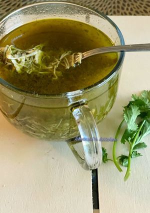 A picture of Nutritious chicken soup.