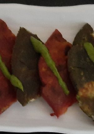 A picture of Paneer Stuffed Beetroot / Spinach Paratha.