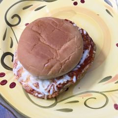 A picture of Chicken parm burgers.