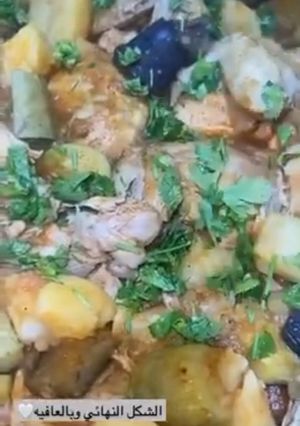 صورة لوصفة صب خبز صاج بالدجاج والخضار