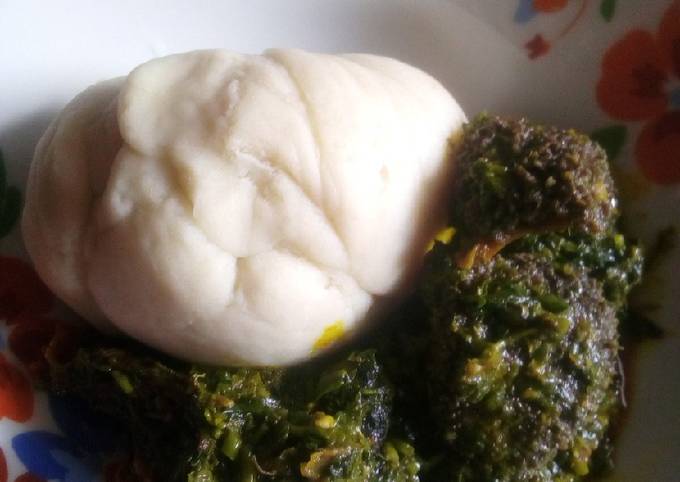 Afang soup and pounded yam