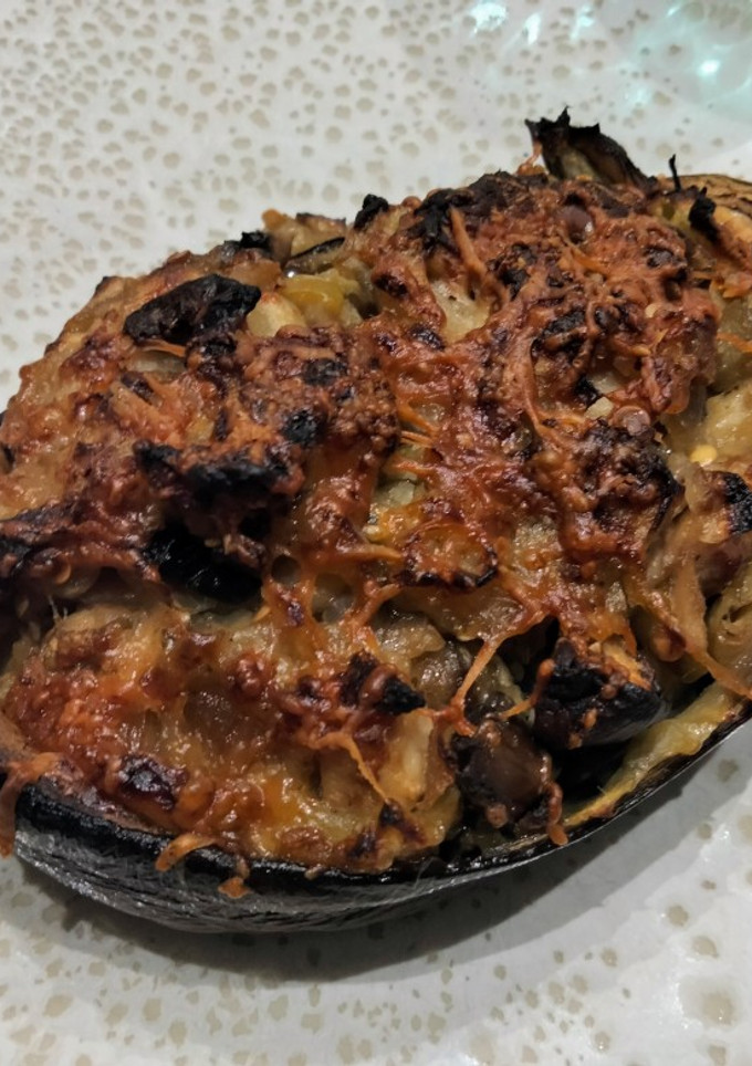Una foto de Berenjenas rellenas de sobras