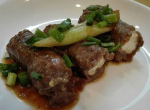 Foto resep Tahu lapis daging sapi saus sukiyaki
