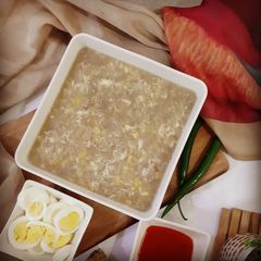 A picture of Chicken corn soup.
