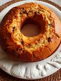 Ciambella con gocce di cioccolato bianco e cioccolato fondente