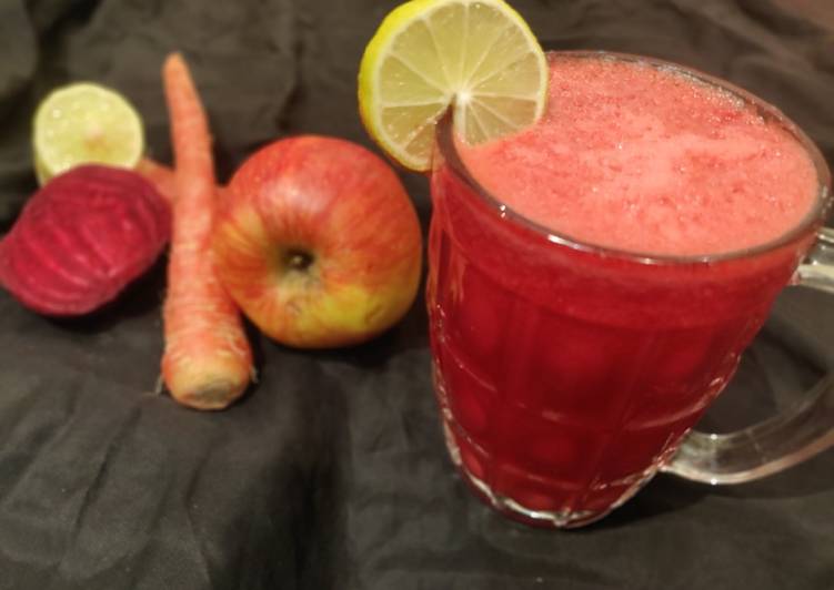 Steps to Make Perfect ABC juice ( Apple beet &amp; carrot juice