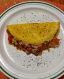 Omelette de peperonata con queso