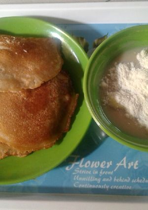 A picture of Pancake with pap.