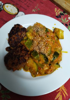 Una foto de Curry de zapallitos italianos