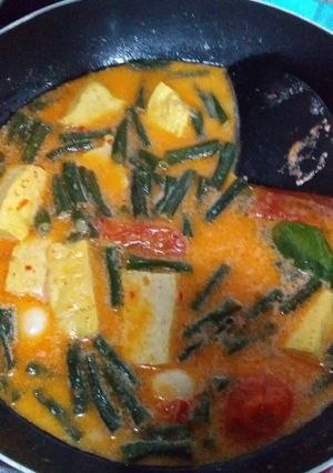 Foto resep Sayur Kacang panjang, tahu, puyuh kuah santan