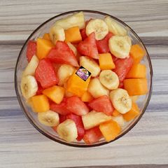 A picture of Simple Fruit Salad with Honey Lime Dressing.