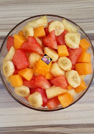A picture of Simple Fruit Salad with Honey Lime Dressing.