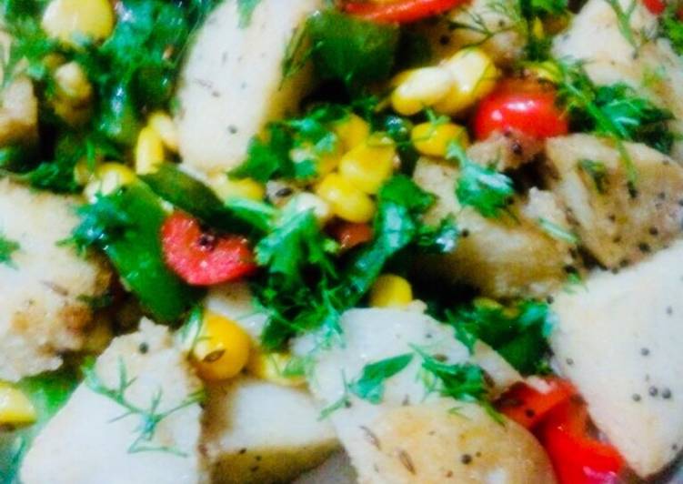 Recipes for Colorful tossed idlis