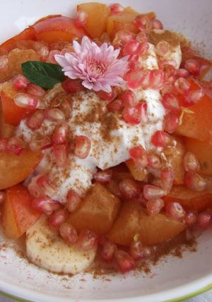 Una foto de Fruta fresca con canela