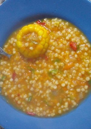 Una foto de 34. Sopa de verduras y fideitos 🌽🥄