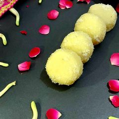 A picture of Rasmalai flavour Peda.