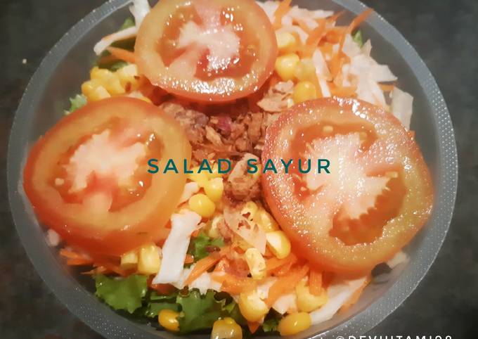 Cara membuat Bekal Salad Sayur dengan Bagor&Saus mayochili