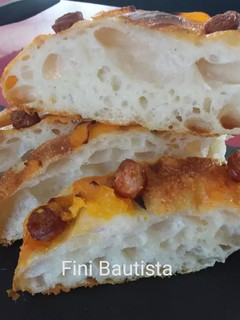 Una foto de Focaccia con chistorra y masa madre