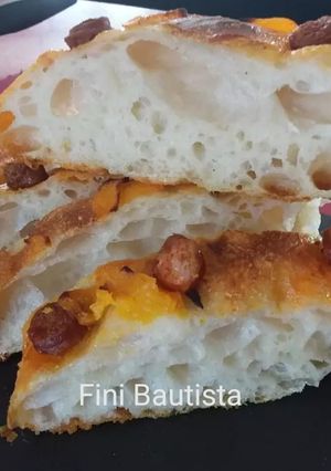 Una foto de Focaccia con chistorra y masa madre
